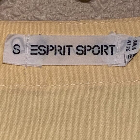 ESPRIT Sport Vintage Women's Yellow Denim Jacket Elastic Waist and Cuffs Size S - Picture 6 of 8